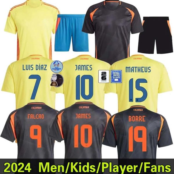 24/25 COLOMBIA James Soccer Jerseys Kits Kit 2025 Columbia National Team Football Shirt Away Camisetas 2024 Copa América D. Valoyes Arango C. Chucho Cuadrado