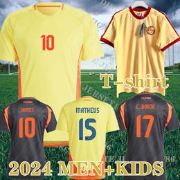 24/25 Camisetas de fútbol de Colombia JAMES 2025 CoLUmBIa Camiseta casual retro de algodón puro Camisetas 2024 Copa América D.VALOYES ARANGO C. CHUCHO CUADRADO camiseta local visitante