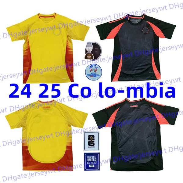 24 25 Colombiens Jerseys de football 2024 2025 FALCAO James Home Away Football Shirt Cuadrado National Team Men Kit Camiseta de Futbol Maillot de Foot Player Version