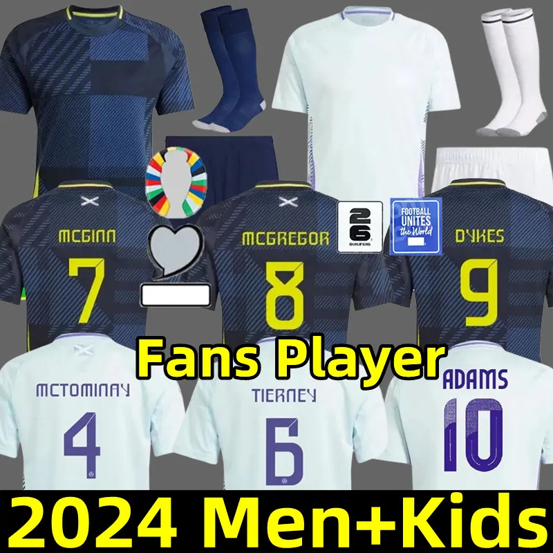 Camisa de fútbol de Escocia XXXXL 24 25 Jersey de fútbol 2024 Eurocopa Copa Escocesa Kit Kits Kits Jet Home Home Navy Blue White White Aniversario Robertson Robertson