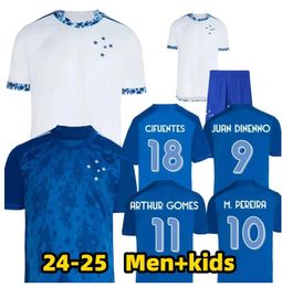 24 25 Cruzeiro Ec Soccer Jerseys Home and Away 2024 2025 Arthur Gomes M.Pereira Juan Dinenno Cifuentes M. Vital Football Shirt Kid Kid Kit