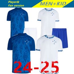 24 25 Cruzeiro ec voetbal jerseys thuis weg outubro rosa giovanni edu bruno Jose Adriano camiseta de raposas voetbal shirts 2024 2025 esporte clube kinderen kit