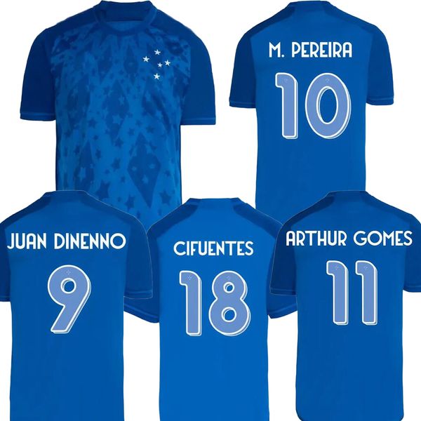 24-25 Cruzeiro Accueil Maillots de football de qualité thaïlandaise personnalisés 9 JUAN DINENNO 10 M.PEREIRA 11 ARTHUR GOMES 18 CIFUENTES Uniformes de football en gros kingcaps dhgate