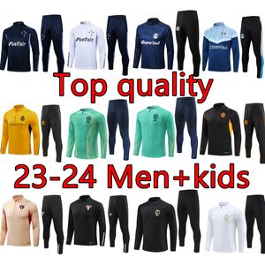 24 25 Cruzeiro trainingspak Half pull Lange mouw brazil international TrainingSuit voetbalshirt FlamengoS voetbal trainingspakken Sao Paulo kindertenue sao paulS sportkleding