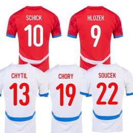 24-25 Jerseys de football à domicile tchèque Dhgate Hlozek personnalisé 9 Schick 10 Sulc 11 Chytil 13 Chory 19 Soucek 22 Nedved 4 Poborsky 8 Berger 14 Kingcaps Dhgate Discount