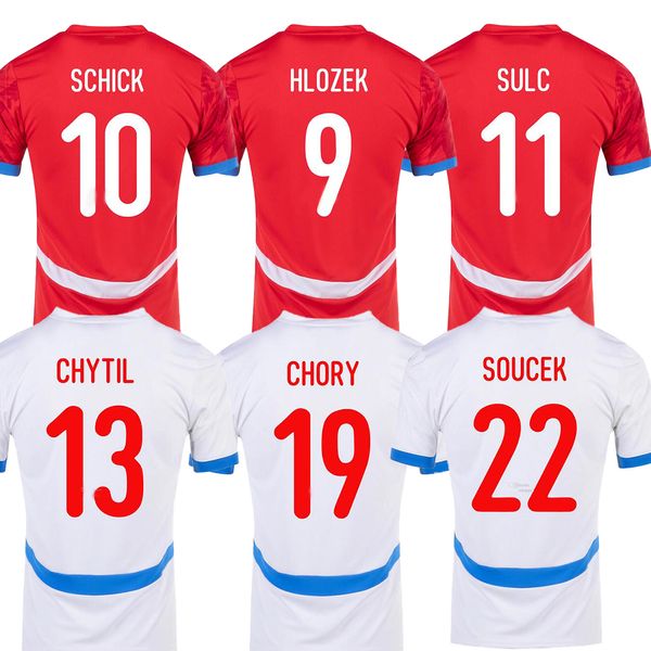 24-25 Jerseys de football tchèque Dhgate Hlozek 9 schick 10 Sulc 11 Chytil 13 Chory 19 Soucek 22 Nedved 4 Poborsky 8 Berger 14 Novotny 18 Kingcaps Wear