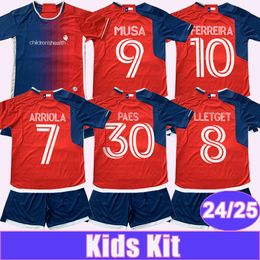24 25 Dallas Kids Kit Jerseys Ferreira Delgado Farfan Arriola Lletget Musa Illarra Velasco Home Child Suit Football Shirt Uniforms