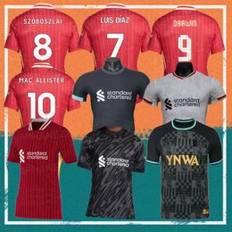 24/25 Jerseys de football Darwin 24/25 Luis Diaz Szoboszlai Mac Allister Kids Kit Kirt Jones Gakpo Men Football Uniforme