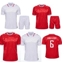 24 25 Denmarks Football Shirt Chicharito 24 Euro Cup 2025 Soccer Jersey Team National Team Home White Away Men Kid Kit Kit Camisetas Christensen Dolberg Jensen Eriksen