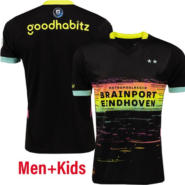 24 25 Eindhoven Soccer Jerseys PSVS Men Kids Kit 2024 2025 Fabio Silva Home Men Kids It Football Shirts Kids Set Top Adult Kits