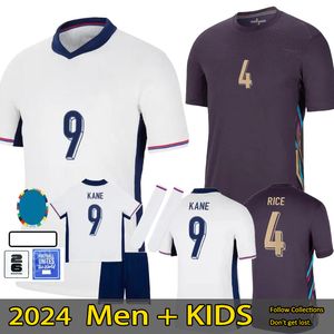 24 25 Engeland voetbalshirt Bellingham Rashford Kane 2024 Euro Cup 2025 Soccer Jersey National Team Home White Away Away Purple Men Kids Kit Set Women Saka Rice Foden S-4XL
