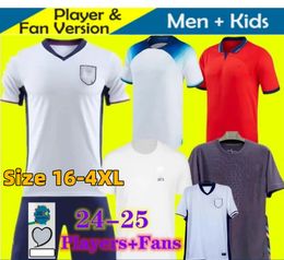 24 25 Engeland Soccer Jerseys 2004 Wereldbeker Men Voetbal Shirts Kids Kits 150e jaar MEAD KANE STERLING RASHFORD SANCHO GREALISCHE MOUNT FODEN SAKA