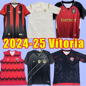 24/25 eSporte Clube Vitoria Men Vest voetbaltruien Roberto Jadson Eduardo Santos Home Football Shirts Shirts Short Sleeve Uniforms Training