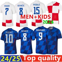 24 25 Euro Cup Croatie Soccer Jerseys Modric 2024 2025 Brekalo Perisic Football Shirt Brozovic Rebic Jersey Player Jouer Team Home 3204