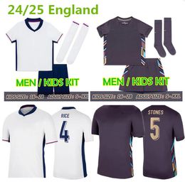 24 25 Euro Copa Inglaterra Jersey Bellingham Home Away Jerseys de fútbol Rice Saka Foden Rashford Sterling Stones Grealish Kane Men Kids Player Fooball Shir