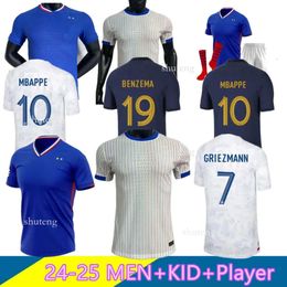 24/25 Euro Cup French Home Jersey MBAPPE Soccer Jerseys DEMBELE COMAN SALIBA KANTE Maillot De Foot Equipe Maillots GRIEZMANN Enfants Hommes Femmes Fans Joueur Football 66