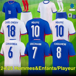 24 25 Eurocopa Jerseys de fútbol de fútbol 2026 Clasificatorios Mbappe Dembele Coman Saliba Kante Griezmann Kit Kit Men Jugador Fútbol Camisa de fútbol