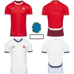 24 25 Euro Cup Suisse Soccer 19 Dan Ndoye Jerseys National Team 23 Xherdan Shaqiri 12 Yvon Mvogo 22 Fabian Schar 8 Remo Freuler 3 Silvan Widmer Football Shirt Kits