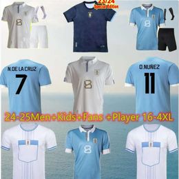 24/25 Euro Cup Uruguay Soccer Jerseys E.CAVANI R.BENTANCUR L.SUAREZ N.DELACRUZ Arrascaeta 2024 2025 R Araujo Bentancur Gimenez Maillots de football de l'équipe nationale