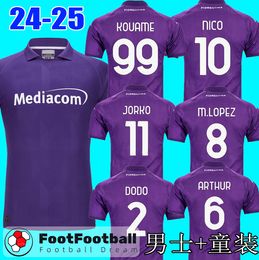 24 25 Fiorentina Kouame Soccer Jerseys Nico Belotti 2024 2025 Florence Jersey ACF DODO KAYODE DUNTAN ARTHUR M.LOPEZ SOTIL Men Kits Kit Football Shirt Kit Maglia