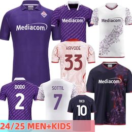 24 25 Fiorentina Soccer Jerseys Nico Beltran 2023 2024 Florence Jersey ACF Jorko Mina Kayode Duncan Arthur .lopez Sottil Men Kid Kit Kit Football Shirt Formith Kit Maglia