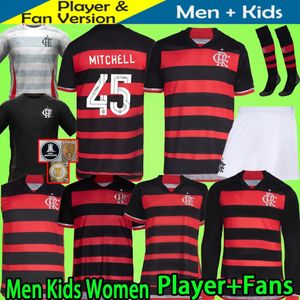 24 25 Maillots de football Flamengo 2024 2025 Version du joueur des fans Hommes Femmes Chemises de football Kits enfants Camisa de Futebol Manches longues PEDRO DIEGO GERSON GABI LORRAN PULGAR