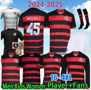 24/25 Flamengo Soccer Jerseys Lorran 2024 2025 Chemises de football Hommes Ensembles Enfants Kit Femmes Camisa de Futebol Manches longues PEDRO DIEGO GERSON GABI PULGAR Fans Joueur