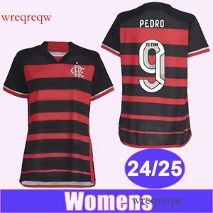 24 25 Flamengo Women Soccer Jerseys Pedro Erick Varela L. Araujo Thiago Maia Leo Pereira Fabricio Gerson Allan Victor Home Football Shirts