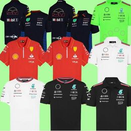 24 25 Formule 1 F1 Racing sets Mercedeser Amg Petronas Fernando Alonso installe T-shirt Casual Breathable Polo Summer Car Logo Motorsport Ferari Team Rugby Jersey Shirts