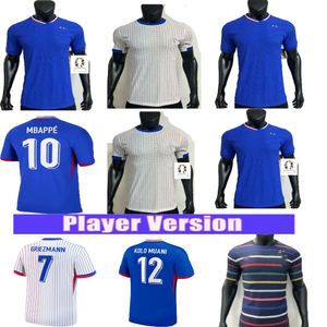 24/25 Franse Euro Cup Thuis Uit jersey MBAPPE Voetbalshirts van de beste kwaliteit DEMBELE COMAN FrENch Maillot de foot BenzEMA spelerversie voetbalshirt heren uniformen