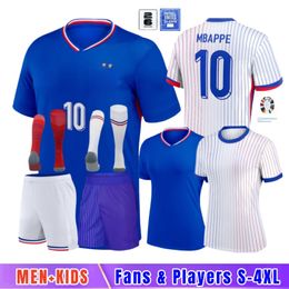 24 25 Franse Mbappe Kane Benzema voetbaltruien 2024 Euro Cup -fans versie damesgriezmann giroud maillot de foot heren shirt kinderen kit dembele voetbaluniform