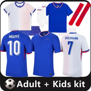 24 25 Français MBAPPE KANTE BENZEMA Soccer Jerseys 2024 2025 Euro Cup Player GRIEZMANN GIROUD Maillot de foot Hommes Chemise Enfants Kit Varane Dembélé Football Uniforme 16-4XL