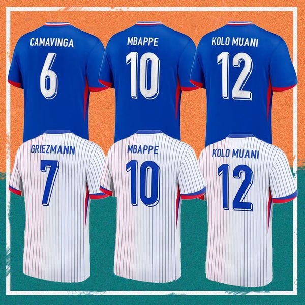 24/25 Versión del jugador francés MBAPPE Soccer Jersey 2024 GRIEZMANN GIROUD TCHOUAMENI CAMAVINGA camisa DEMBELE COMAN KONATE FOFANA RABIOT KOLO MUANI Uniforme de fútbol