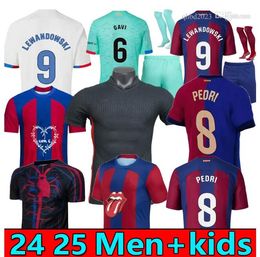 24 25 Gavi Lewandowski FC Soccer Jersey Adama Pedri Camiseta de Futbol Ferran 2024 2025 ANSU FATI MEMPHIS Jugador Dest Football Shirt Men Kit Kit