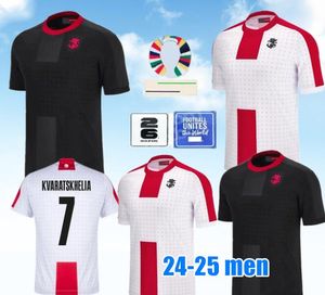 24-25 Georgia Soccer Jersey Kvaratskhelia 2024 Euro Cup Georgian National Team Home Away Georgien Football Shirts Kit Chakvetadze Kvitaia Zivzivadze