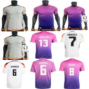 24/25 Duitsland Hoogwaardige kleding Voetbal Jersey Kroos Havertz Brandt Sane National Team voetbalshirt Men Kit Set Player Versie Purple Gnabry Muller Hofmann