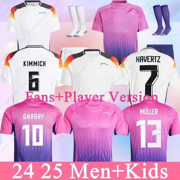 24 25 Allemagne Jerseys de football 2024 2025 Coupe d'Europe Hummels Kroos Gnabry Werner Draxler Reus Muller Gotze Men et enfants Kit Fans Joueur Version de football