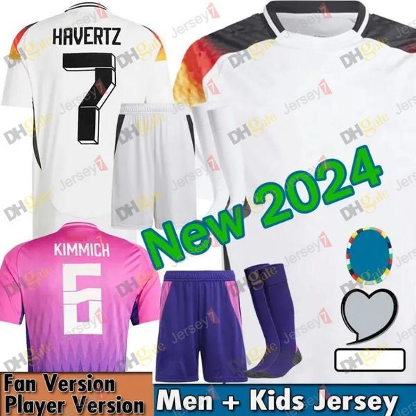 24 25 Germanys 2024 Euro Cup Soccer Jersey Havertz Brandt Sane Team Football Shirts Men Kid Kit Kit Set Femmes Home Away Purple Gnabry Muller Hofmann Kimmich