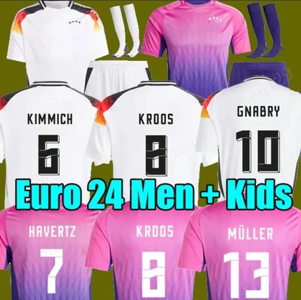 24 25 Germanys Soccer Jersey 2024 Euro Cup Havertz Brandt Sane Team Football Shirts 2025 Men Kid Kit Set Home White Away Purple Gnabry Muller Hofmann