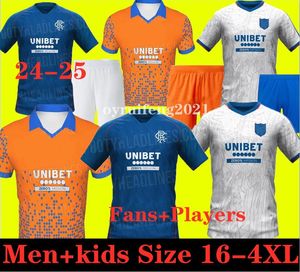 24 25 Glasgow Rangers voetbalshirts 2023 2024 Home Blue Sakala Kent Tavernier Morelos Colak Hogan voetbalshirt Men Kids Kit Fans speler Camiseta de