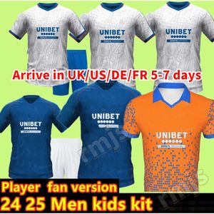 24 25 Glasgow Rangers voetbalshirts Home Blue Sakala Kent Tavernier Morelos Colak Hogan voetbalshirt Men Kids Kit Fans versie Camiseta