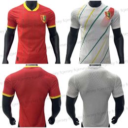 24 25 Guinea Equipo Nacional Jugador Jersey de Fútbol Guins Camano Kante Traore Blanco Rojo 2024 2025 Camiseta de Fútbol Uniformes Guinee Maillot de Foot Kits Camiseta Futbol Fans