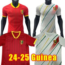 24 25 Guinee National Team Soccer Jerseys Guines Camano Kante Traore Home and White Red Guinée 2024 2025 Football Shirt Uniforms Fans Player Player Version