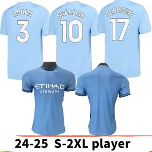 24 25 Haaland Soccer Jerseys Grealish Man City Sterling Mans Cities Mahrez Fans Version De Bruyne Foden 2024 2025 Football Shirt Sets Uniform Summer Sportswear