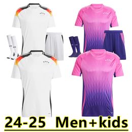 24 25 HAVERTZ BRANDT SANE Maillots de football 2024 2025 Coupe d'Europe Allemagne Maillot de football de l'équipe nationale Hommes Kit Ensemble Blanc Violet Gnabry Muller Hofmann Kimmich 16-4XL 888