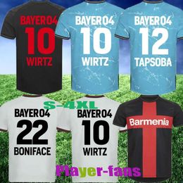 24 25 Home Away Bayer 04 Leverkusen Fan Player Version Men Kid Football Kit Wirtz 3rd Soccer Jersey Boniface Football Shirt Hofmann Grimaldo Frimpong Equipment