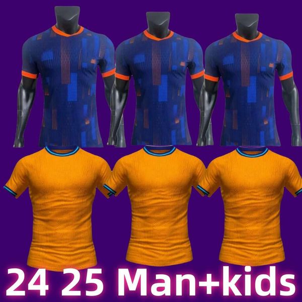 24 25 Inicio Holanda MEMPHIS camiseta de fútbol 2024 Holanda club camiseta DE JONG VIRGIL DUMFRIES BERGVIJN Camisa KLAASSEN CIEGOS hombres niños kit camiseta de fútbol