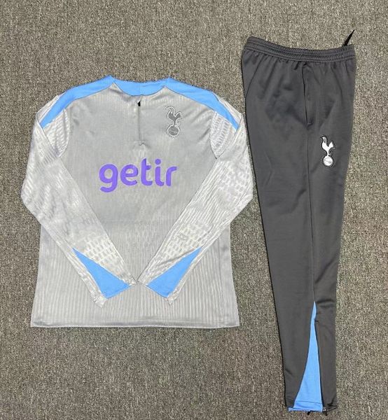 24 25 Hot Spurs Tracksuit Costume Soccer Soccer Sucet Training Topal Totten Ham Long Manche Kane Tracksuit Football Veste Chandal Futbol Adult and Kids Survitement AA