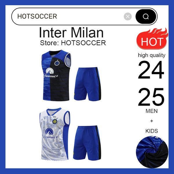 24 25 Inter Lautaro Chandal Futbol Football Milano Training Uniform 2024 2025 Milan Men's Equipment for Sports Vestts and Shorts