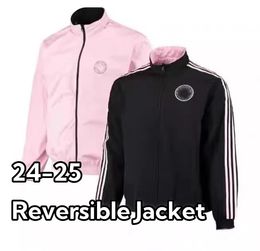24/25 Inter Miamis Jerseys de fútbol especial Jersey Reversible Mens Jersey Man Football Jackets 2024 Windbreaker de manga larga
